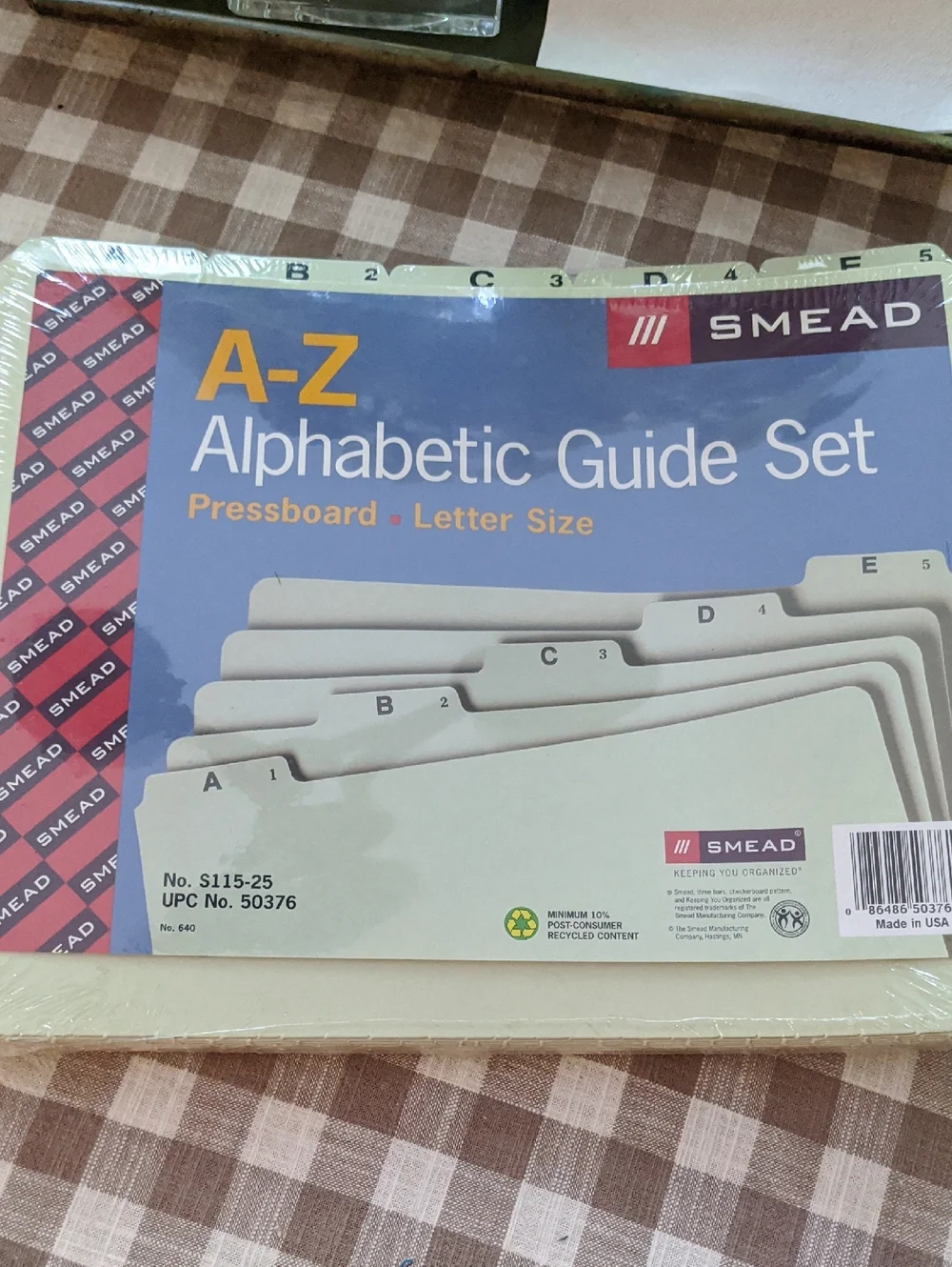Smead Alphabetic Top Tab Indexed File Guide Set, 1/5-Cut Top Tab, A to Z, 8.5x11